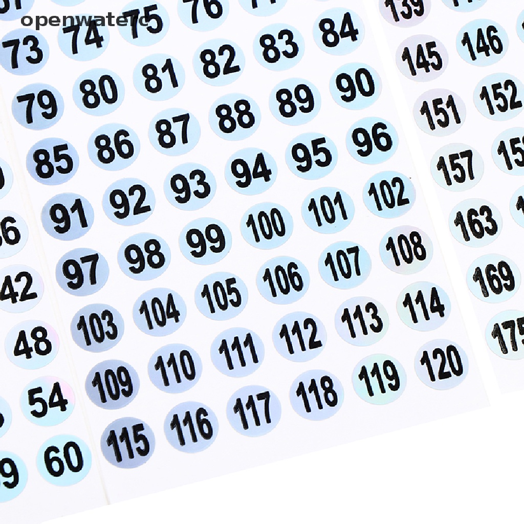 Bộ 3 Tấm Nhãn Dán Đánh Dấu Số 1-180 Màu Sắc Dành Cho Móng Tay