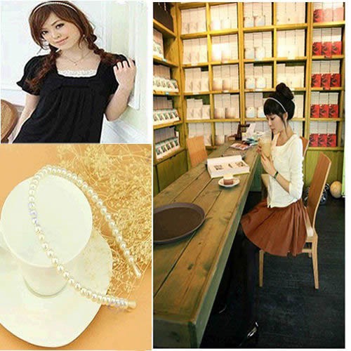 Băng Đô Dây Ngọc Trai Nhân Tạo Nhiều Màu Sắc