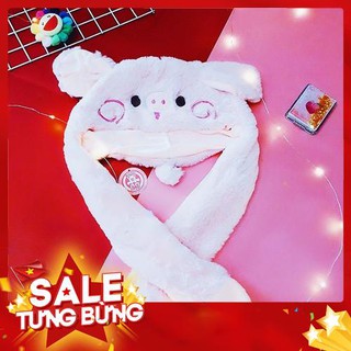 Nón Tai Thỏ- Tai Heo Hồng Cử Động Cực Dễ Thương