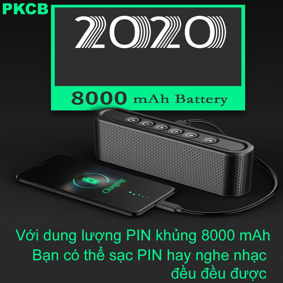 [Mã INCU20 giảm 20K đơn 150K] Loa Bluetooth PKCB X6 HIFI Cảm Ứng Hiện Đại Âm Thanh Chất Lượng Cao Cấp Đen Chính Hãng