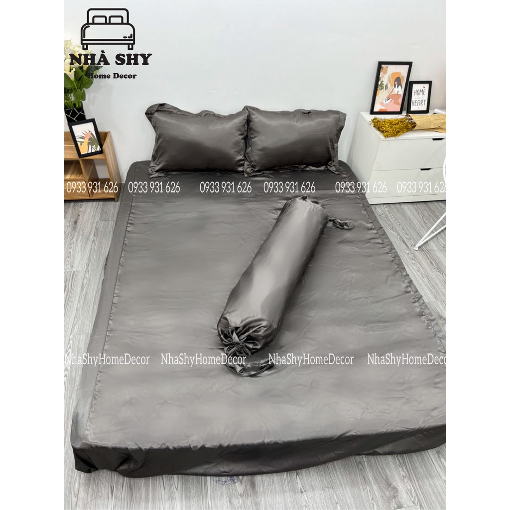 BỘ DRAP GIƯỜNG PHI LỤA CAO CẤP - SET GRA + 2 VỎ GỐI NẰM + 1 VỎ ÔM - 4 MÓN | WebRaoVat - webraovat.net.vn