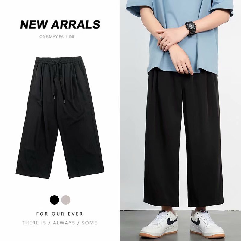 Quần ống rộng nam nữ , quần suông nam nữ ống rộng unisex lem tăm quần dài màu sángTTE221