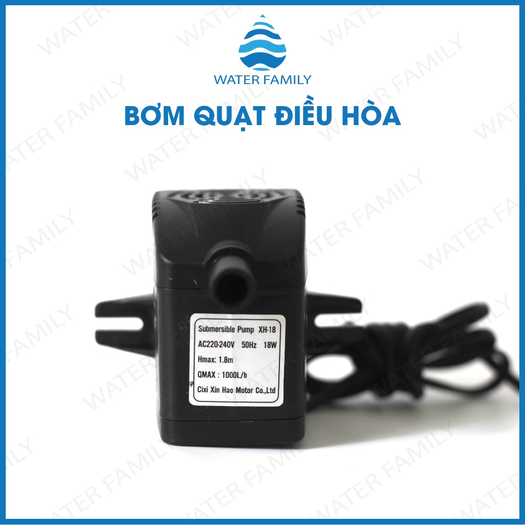 Máy Bơm Chìm Mini Quạt Điều Hoà Hơi Nước 18W - 220V, Bơm Cho Bể Cá Cảnh, Siêu Bền, Siêu Khỏe