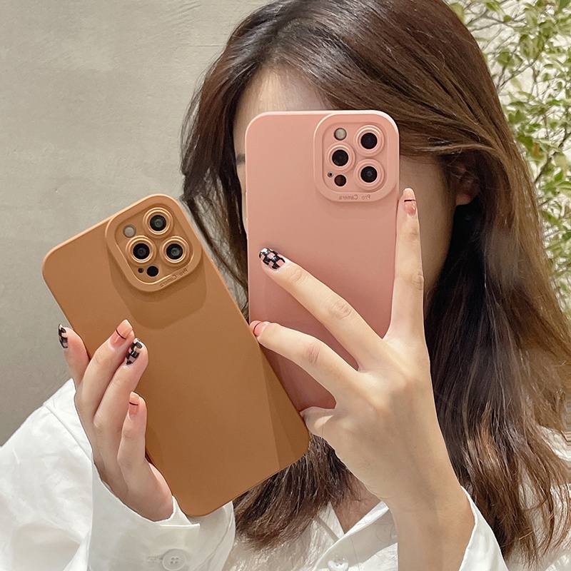 Ốp điện thoại silicon mềm có giá đỡ kim loại màu macaron cho iphone 13 Pro Max 11 12 Pro Max X XR XS Max 7 8 Plus