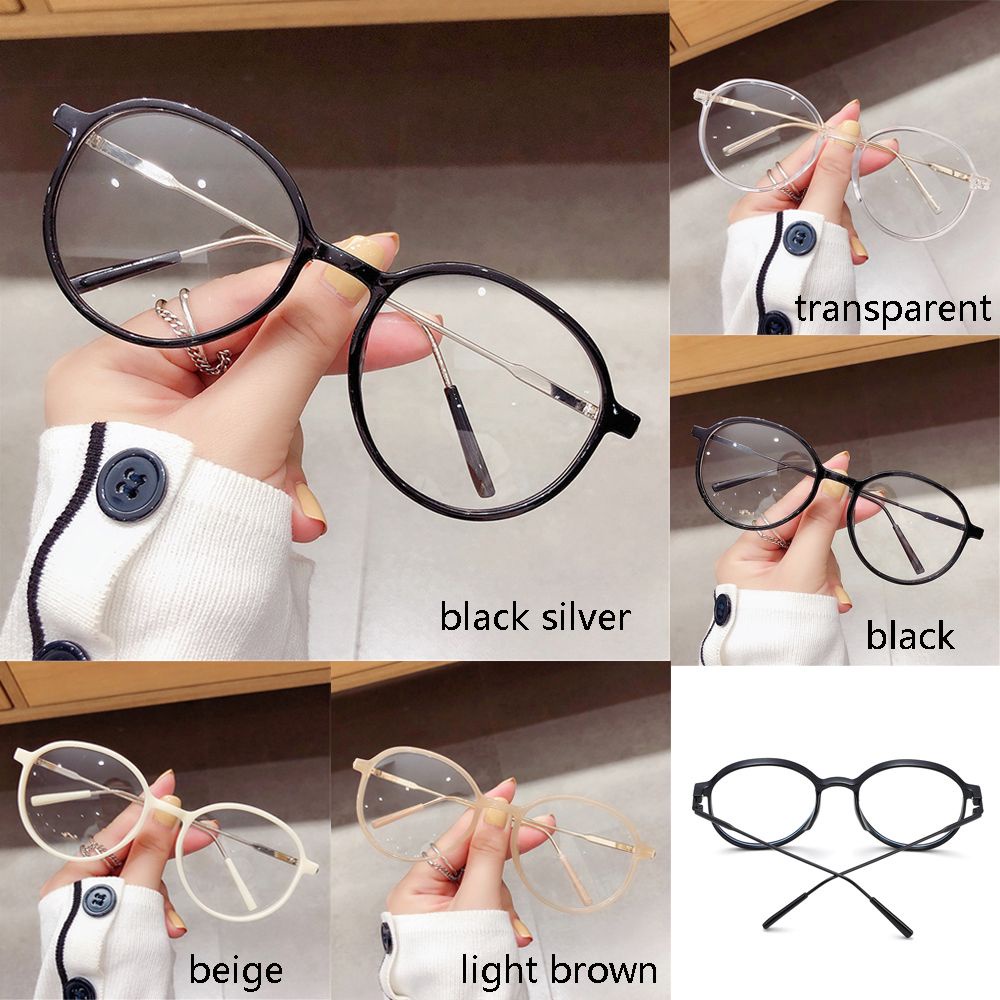 Kính Đọc Sách Gọng Tròn Trong Suốt Chống Ánh Sáng Xanh Phong Cách Vintage