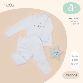 Bộ quần áo cài vai xanh mk nous cho bé từ 9-12m đến 18-24m
