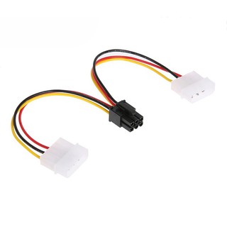 Cáp nguồn 2 IDE 4Pin Molex sang 6Pin PCI-E