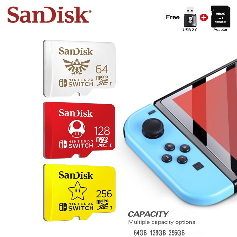 Thẻ Nhớ SanDisk 256GB Micro SD 128GB 64GB UHS-I U3 4K HD Chuyên Dụng Cho Máy Chơi Game Nintendo Switch