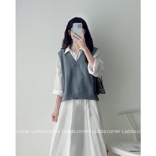 áo gile len cổ V trơn