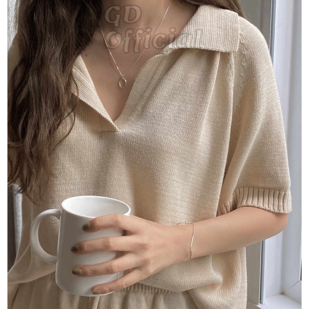 N4|Set bộ thể thao, mặc nhà mùa hè gồm áo và quần short ngắn len tăm dáng rộng GD Official
