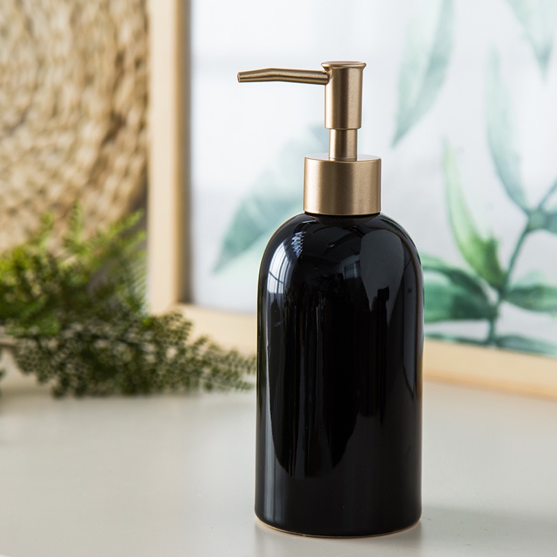 Chai Đựng Sữa Tắm Dầu Gội, Bình Đựng Nước Rửa Tay Dung Tích 350ml Bằng Gốm Sứ Cao Cấp