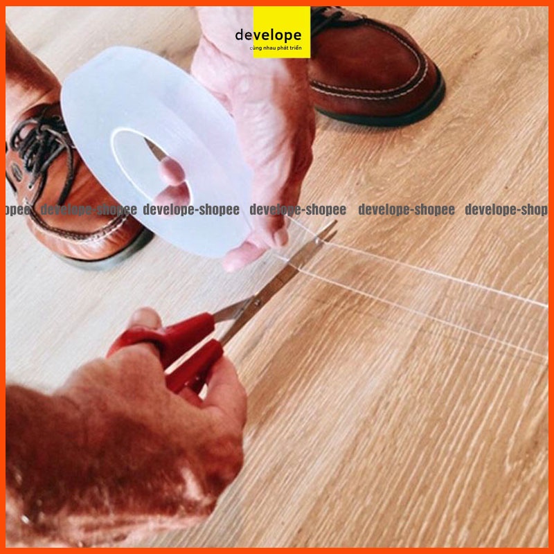 300 cm - BĂNG KEO 2 MẶT TRONG SUỐT ĐA NĂNG SIÊU DÍNH TRÊN MỌI BỀ MẶT CỰC CHẮN CHẮN - CHỊU LỰC CHỊU NHIỆT ĐÀN HỒI TỐT