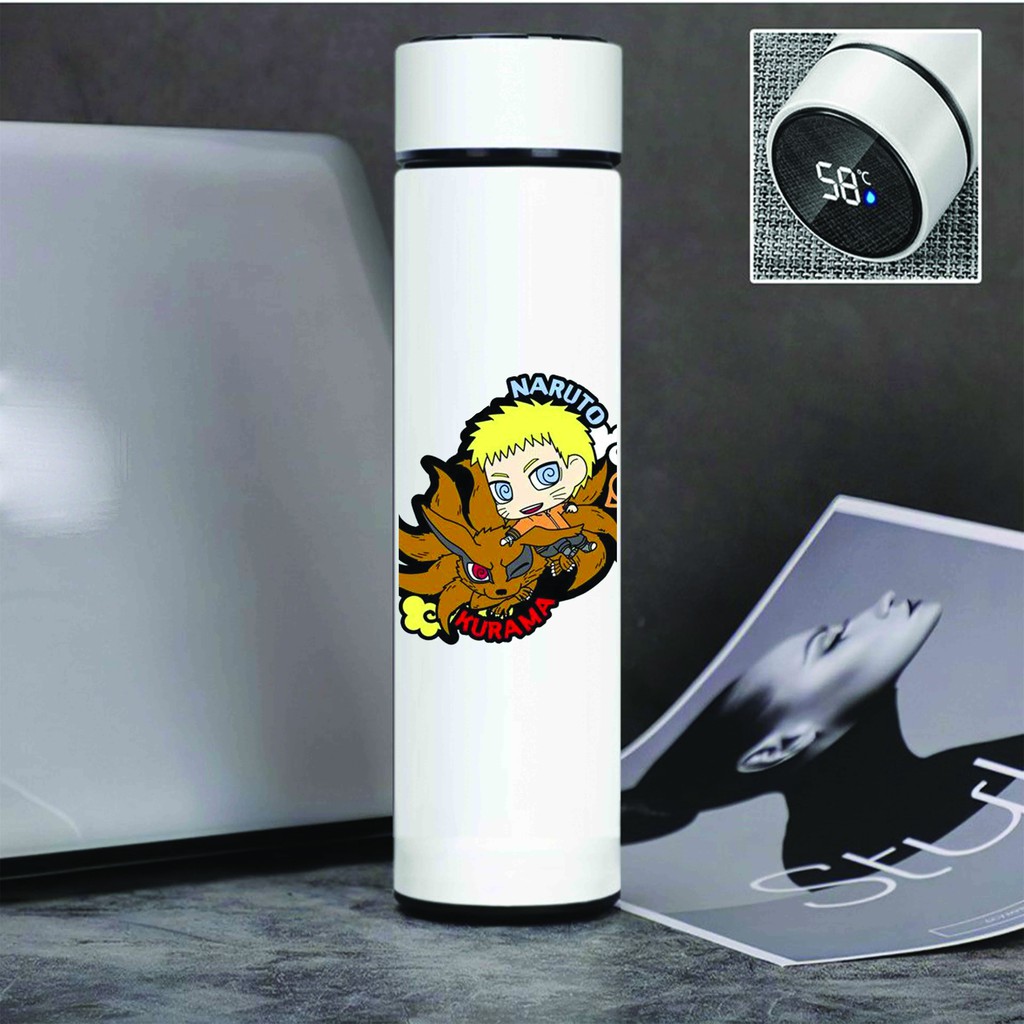Bình giữ nhiệt đựng nước in hình NARUTO ĐẠI CHIẾN LÀNG LÁ tiện lợi xinh xắn anime chibi M2