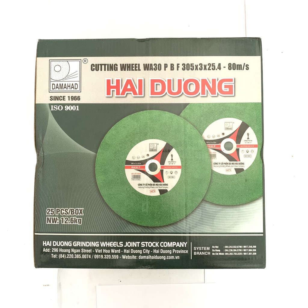 Đá cắt 305.3.25,4 xanh cho máy cắt chuyên dụng