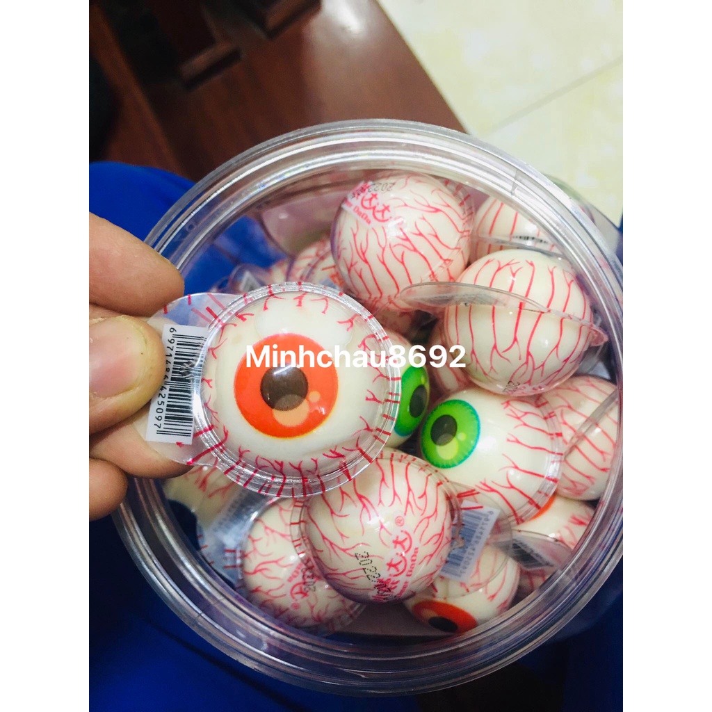 Kẹo dẻo hình con mắt siêu TO có nhân - lọ kẹo mắt siêu to 18 gram x 50 viên