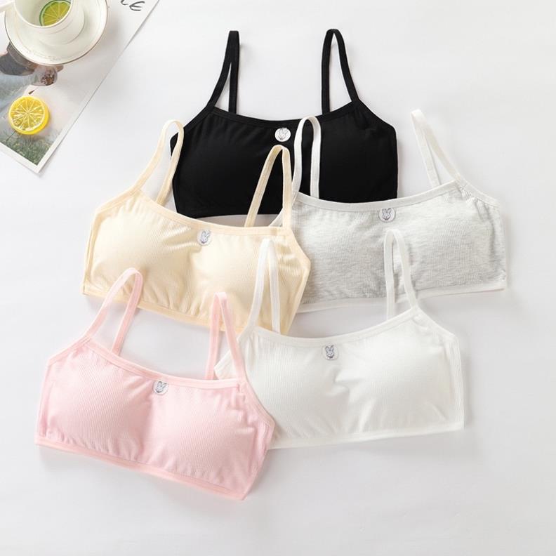 [Giá sỉ] Áo Bra Cotton Hình Thỏ Học Sinh Kèm Mút Ngực