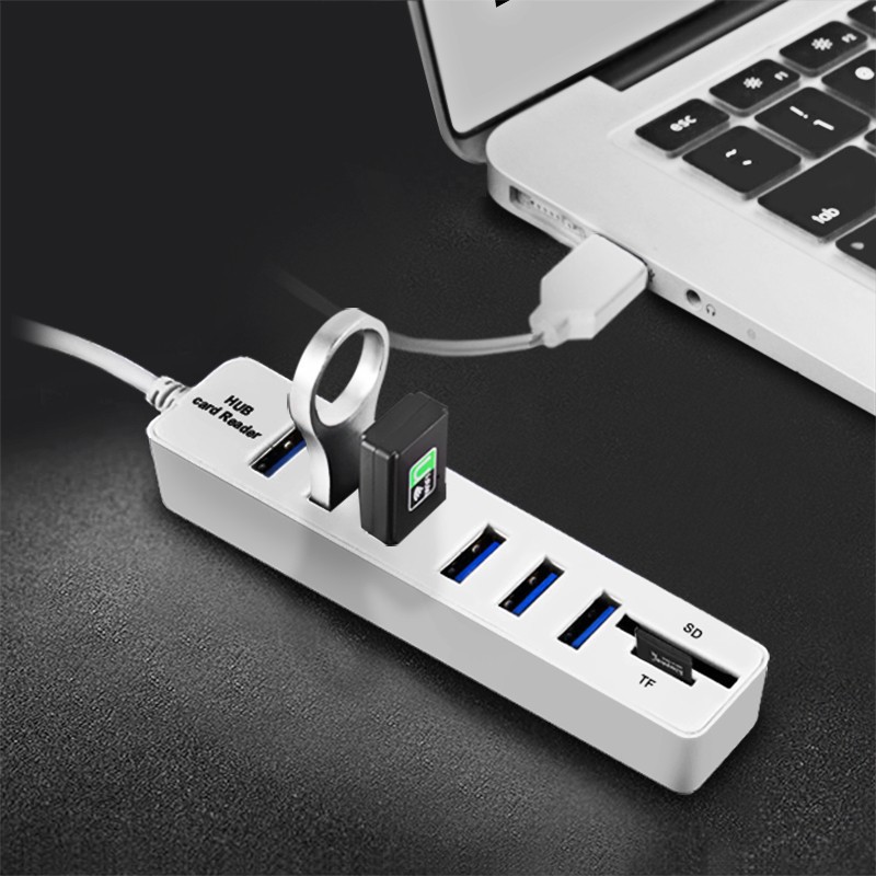 [MUMU] Hub 6 cổng USB 2.0 kiêm đầu đọc thẻ nhớ SD/TF