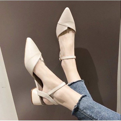 [SẴN 37 36 đen] Giày búp bê mũi nhọn đế 5cm Hàn Quốc | BigBuy360 - bigbuy360.vn