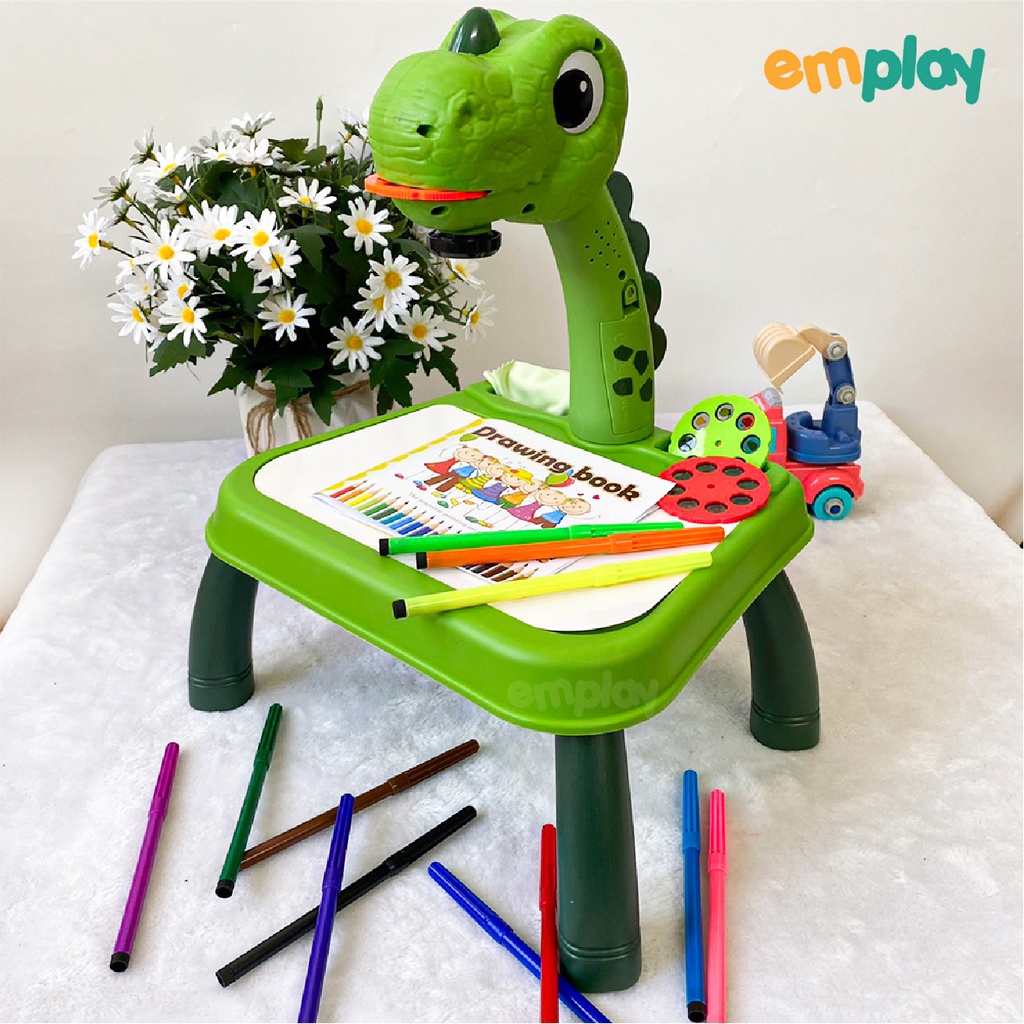 Bàn tập vẽ thông minh Emplay có máy chiếu hình ảnh cho bé tập tô vẽ sáng tạo làm từ chất liệu nhựa ABS an toàn cho trẻ