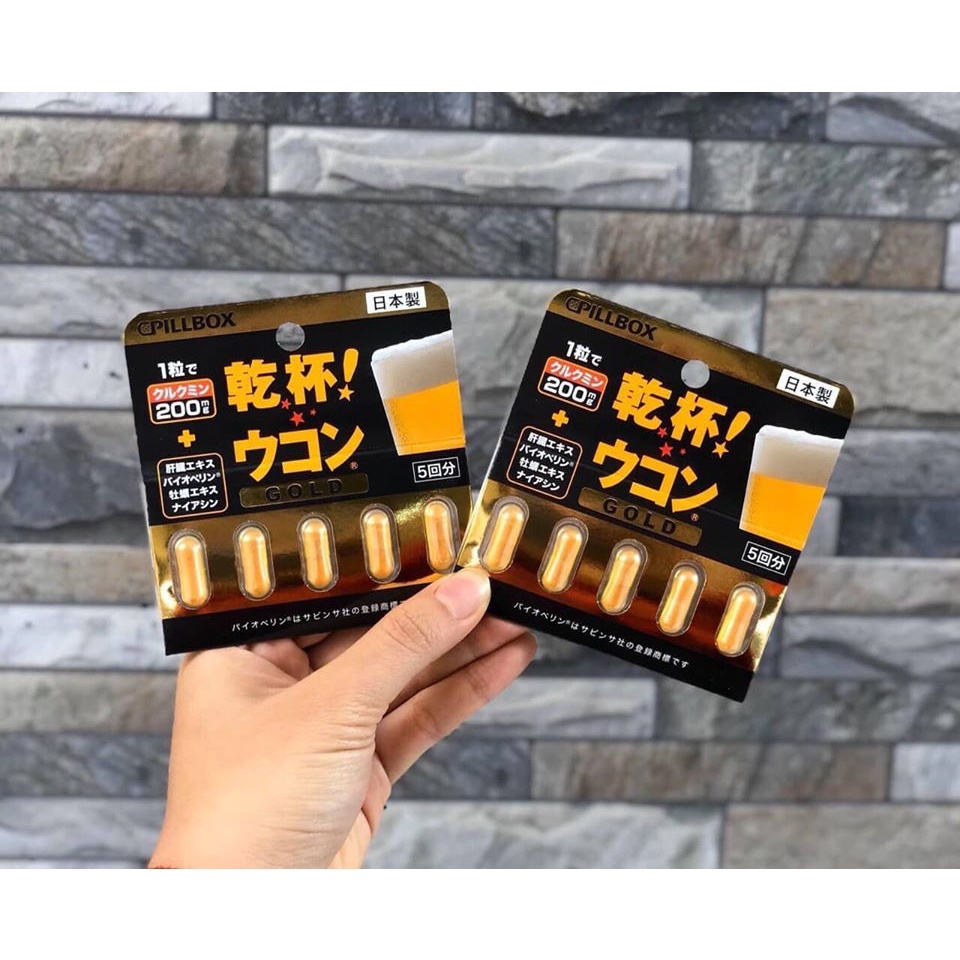 Viên Uống Giải Rượu Pillbox Gold Nhật Bản giảm độc tố cho gan, bảo vệ dạ dày, điều hòa hệ thần kinh