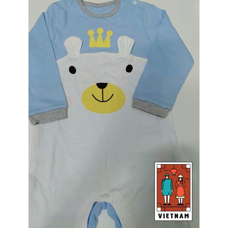 Body liền thân dài tay cotton cho bé trai và bé gái từ 9-12kg, hàng đẹp xuất Hàn