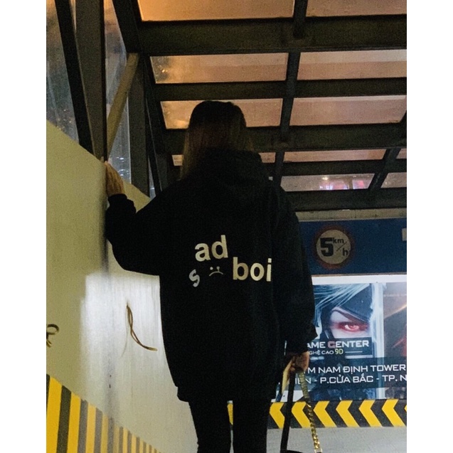 Hodie saidboiz signature zipper(mũ hai lớp thêu logo tay ngực) local brand basic sadboy sad cry unisex BLACK cotton