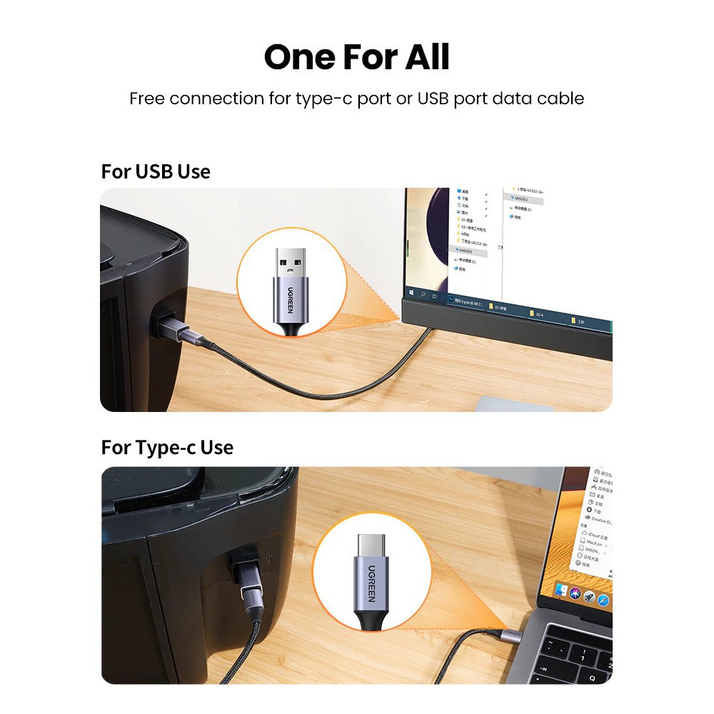 Đầu chuyển đổi USB type C sang cổng máy in USB B UGREEN US382 20120