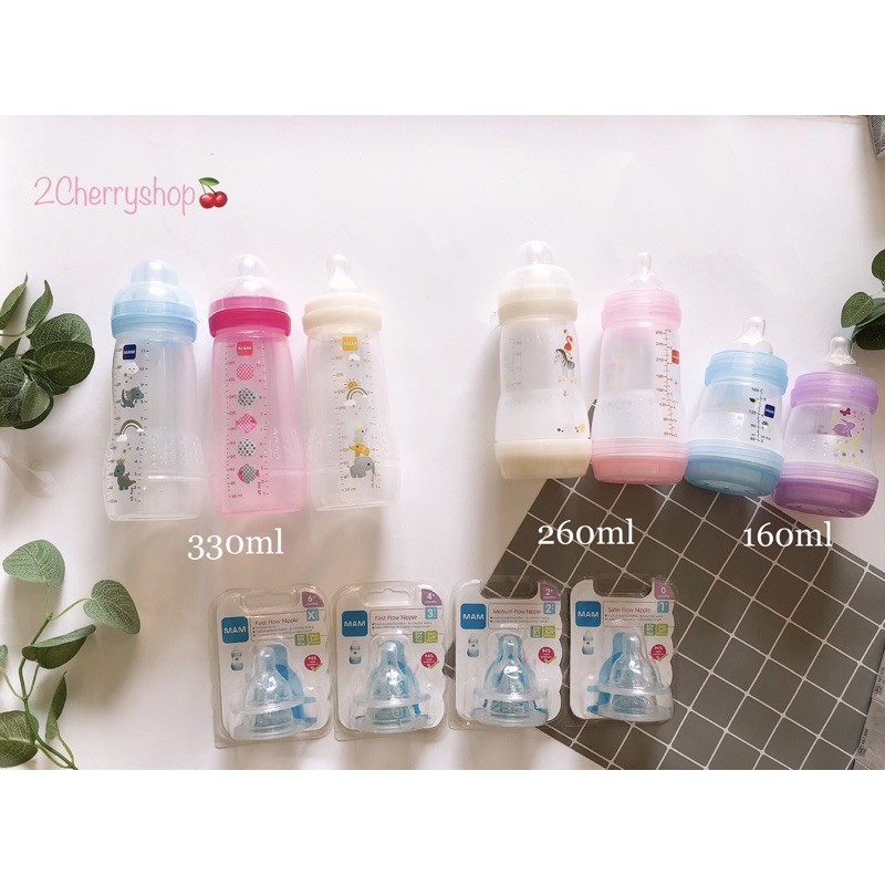 Núm ti bình sữa MAM 160ml 240ml