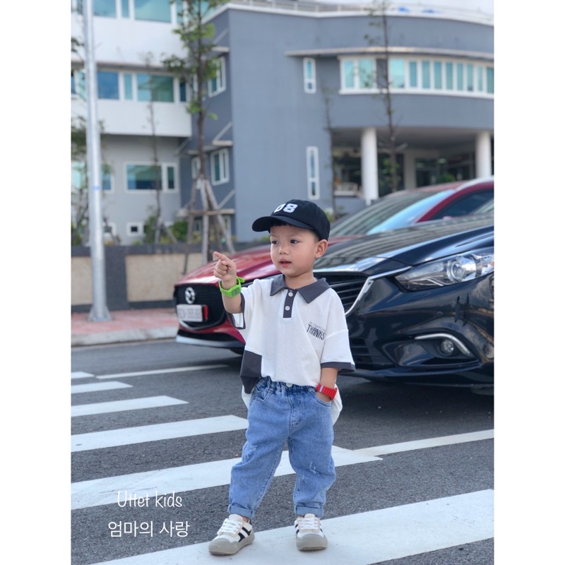 ÁO THUN CỔ POLO CHO BÉ GÁI VÀ BÉ TRAI 095 SIZE 90 ĐẾN 130