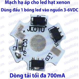 Mạch driver hạ áp cho led đơn 1 hạt công suất 1-5W lắp nguồn 3-24VDC