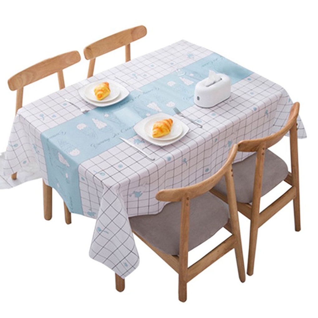 [Choosewho1] Waterproof PVC Coffee Tablecloth Spillproof Table Protector Mat Dining Room Table Cover