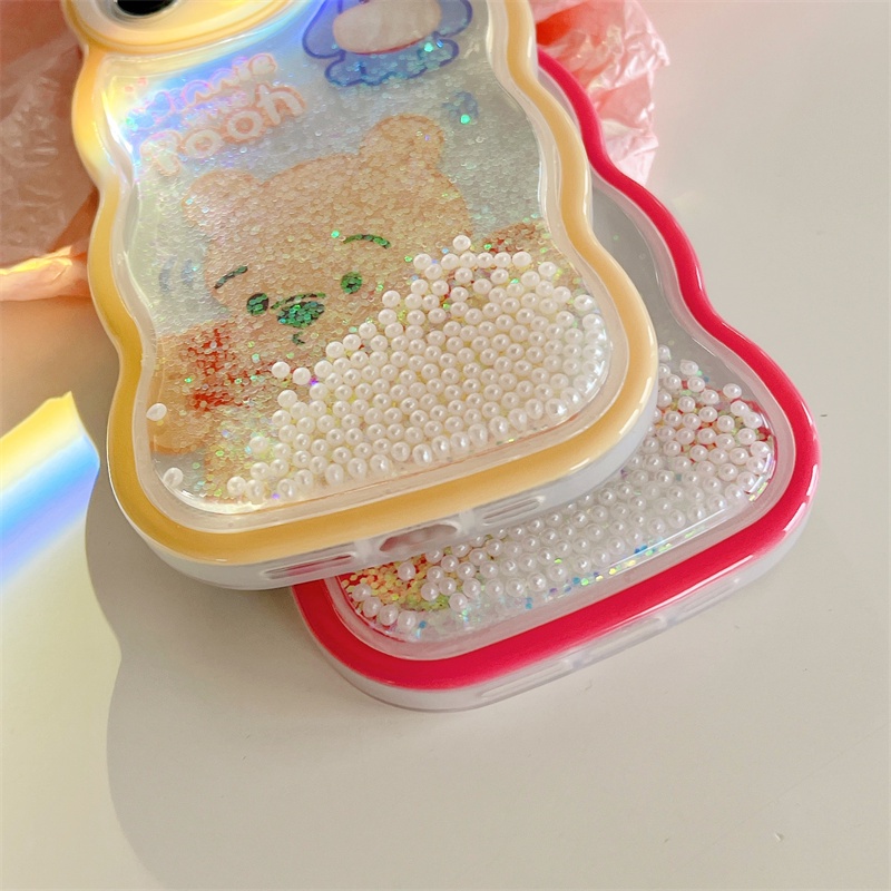 Ốp Điện Thoại TPU Hình Tai Mèo/Gấu Winnie/Gợn Sóng Đính Hạt Cho Iphone 13 12 / 11 Pro Max / Xs Max Xr X
