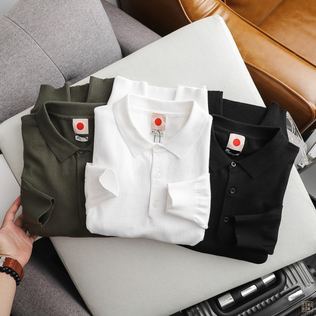 Áo Thun Polo Nam Có Cổ Trơn Dài Tay Vải Cotton Len Cao Cấp NUMBI AL000793 SOMEHOW