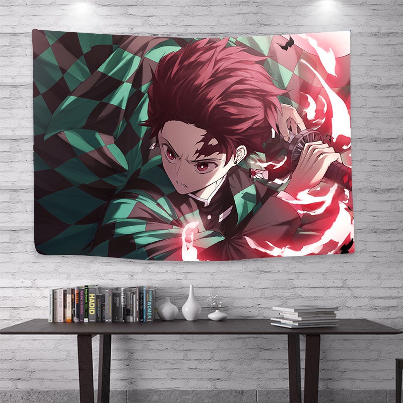 Tấm Vải Treo Tường Trang Trí In Hình Nhân Vật Kamado Tanjirou Trong Demon Slayer