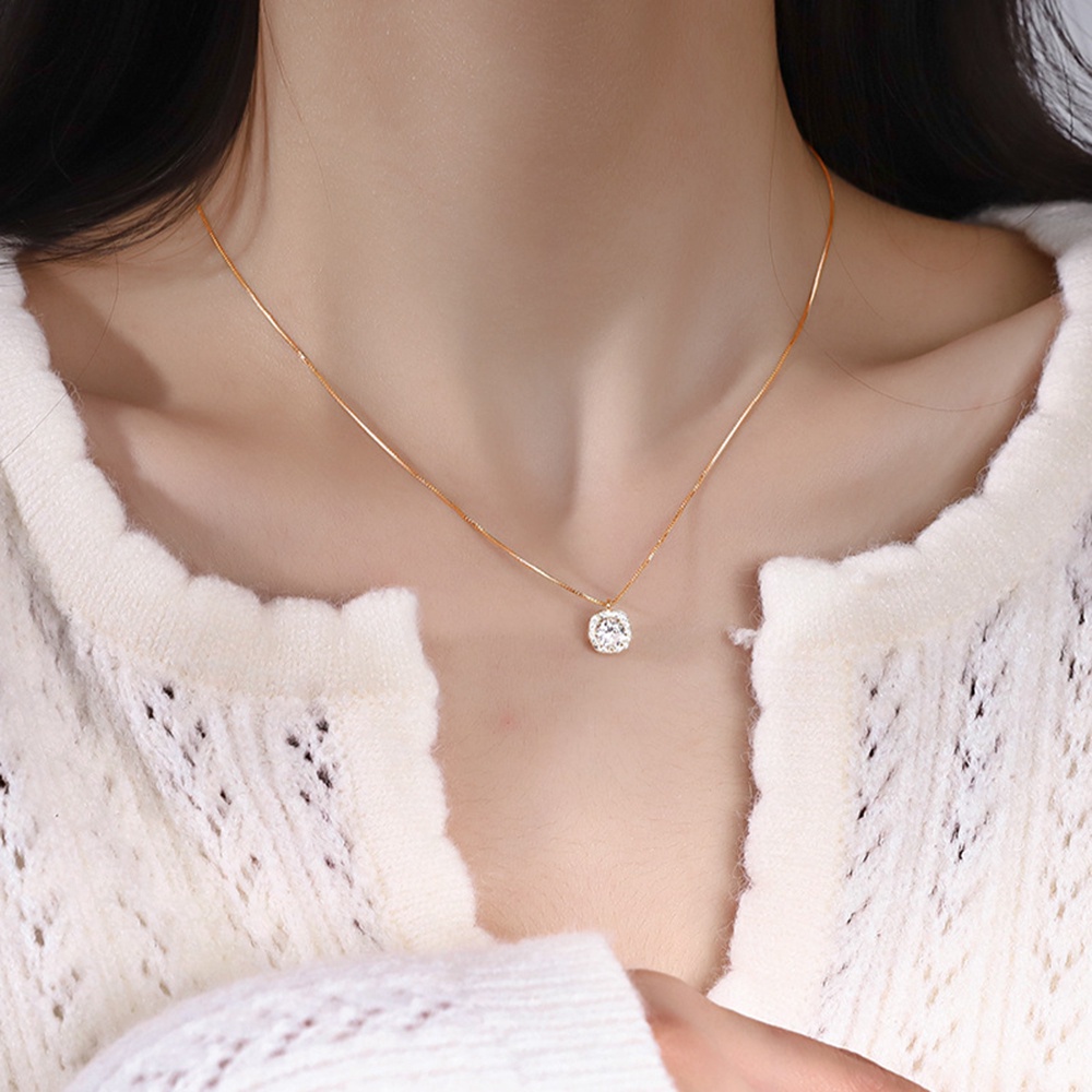 Dây Chuyền Đính Đá Thiết Kế Đơn Giản Thời Trang Sang Trọng Cho Nữ
