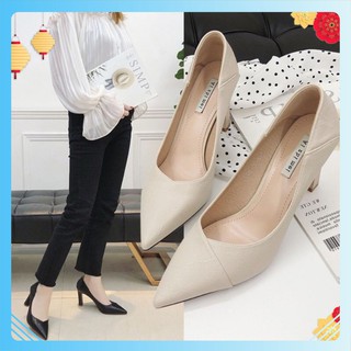 Giày nữ da nhăn mã LTC19 cao 7CM hàng đẹp, chuẩn form
