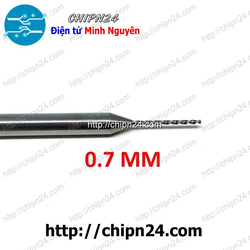 [1 CÂY] Mũi khoan mạch in CNC HỢP KIM 0.7mm (Mạch điện tử, PCB)