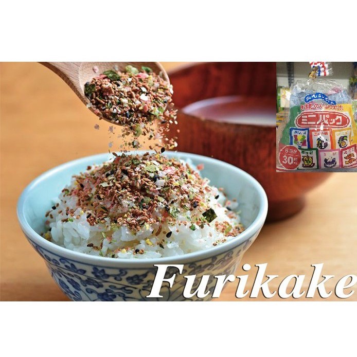 Gia vị rắc cơm Furikake nội địa Nhật cho bé ăn dặm 6 vị gồm 30 gói nhỏ