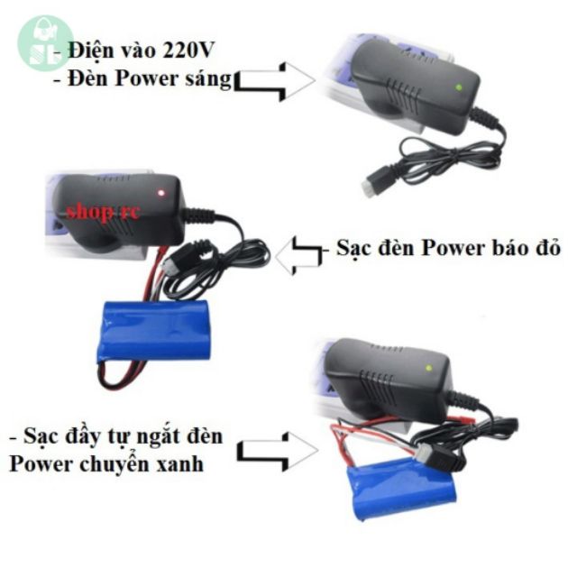 CÁP SẠC PIN Lithium 7.4v - 11.1v cho các dòng đồ chơi mô hình - Sạc pin 2s, 3s