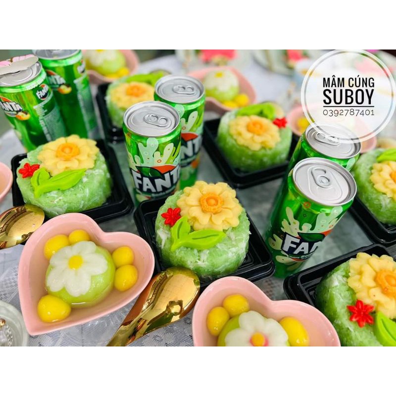 Khuôn silicon 4 hoa cúc