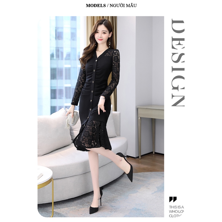 Đầm dự tiệc đuôi cá sang trong bigsize cao cấp phong cách Hàn Quốc HN05 - WB WOMAN &amp; BEAUTY