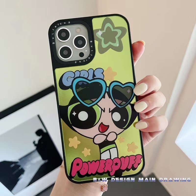 Ốp Điện Thoại Acrylic Cứng Chống Sốc Hình Powerpuff Girls Cho iPhone 13 12 11 Pro MAX IX XS MAX XR 7Plus 8Plus