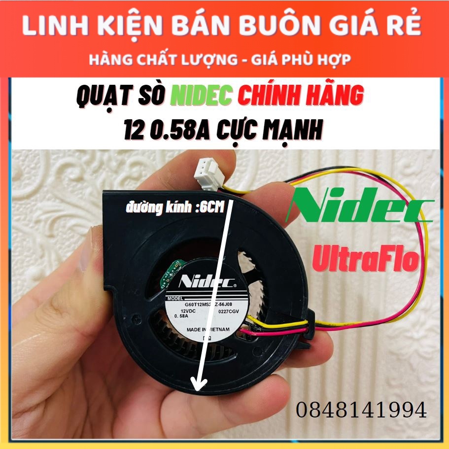 Quạt Sò NIDEC 12V 0.58A cực mạnh