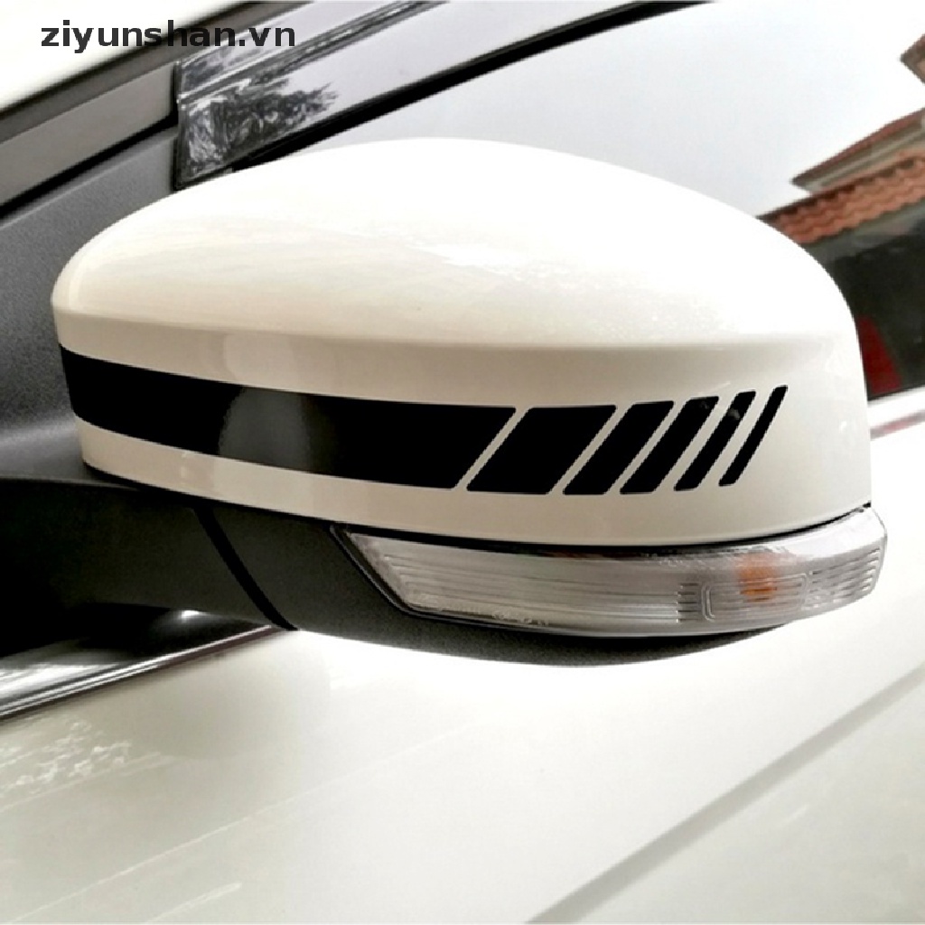 Bộ 2 Đề Can Vinyl Họa Tiết Sọc Dán Gương Chiếu Hậu Xe Hơi DIY