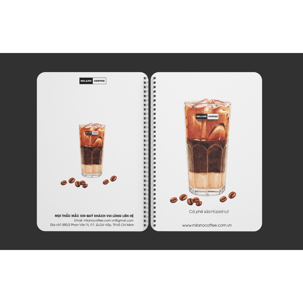 Sổ tay Milano Coffee tranh vẽ màu nước 105×148 (mm)