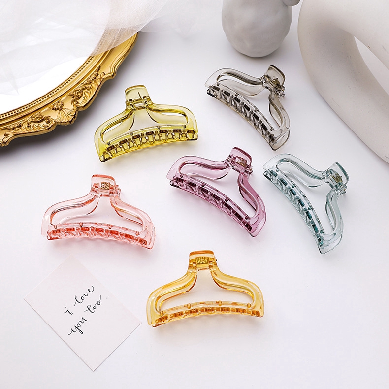 Kẹp Tóc Nhựa Acrylic Trong Suốt Nhiều Màu Phong Cách Hàn Quốc