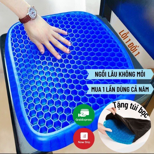 Đệm Ngồi Bệt Silicon Tổ Ong Nệm Lót Ghế Dạng Gel 3D Thoáng Khí Tuần Hoàn Ngồi Lâu Không Mỏi