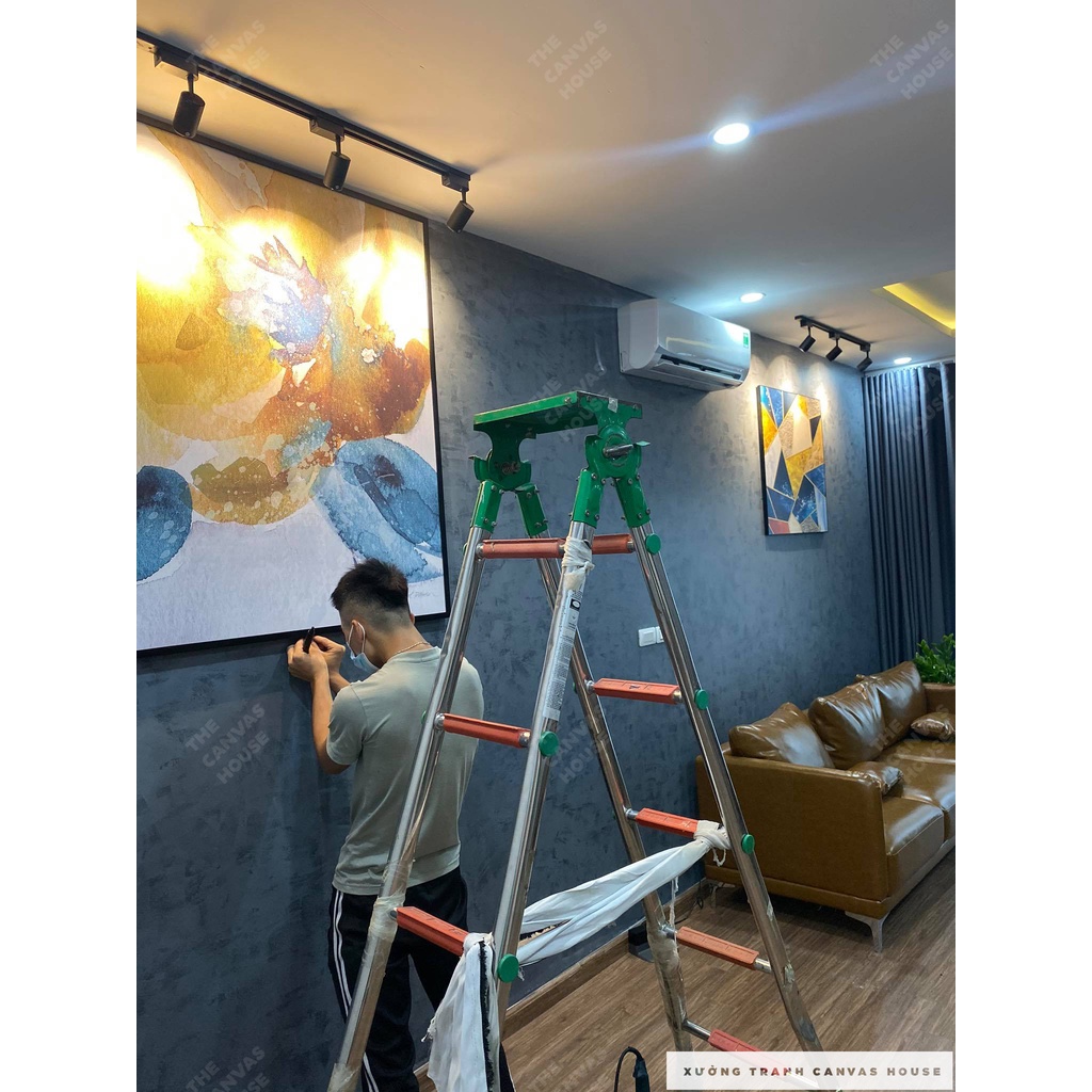 Tranh Canvas Hoa Vàng Trừu Tượng  - The Canvas House - S1HV