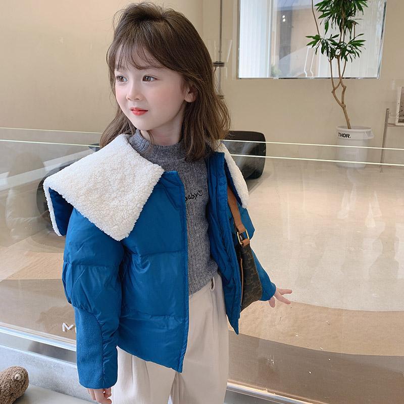 Áo khoác đệm Cotton dày dặn cổ búp bê thời trang thu đông cho bé gái