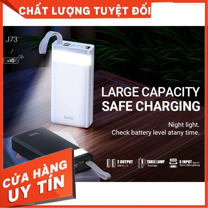 Pin Sạc dự phòng hỗ trợ sạc nhanh Hoco J73 30.000mAh Có Đèn có dây đeo/Hoco J91B 30000mah .